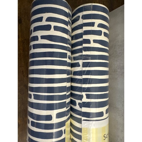 New Schumacher Bamboo-Marine Luxury Decor Wallpaper Lot of 2 Rolls - Picture 4 of 9